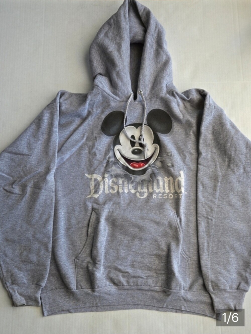 Disney Parks Y2K Mickey Mouse Hoodie Disneyland Resort Hanes Grey Large